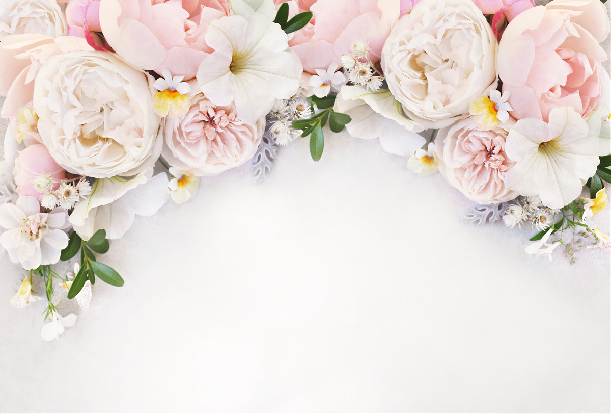 Fotobehang een tak grote pioenrozen in lichtroze