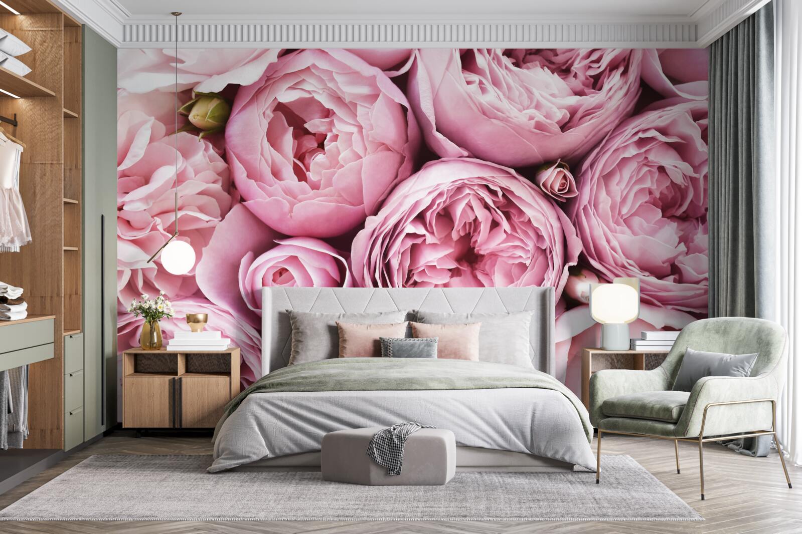 Fotobehang een roos in een boeket is een onvergetelijk gezicht