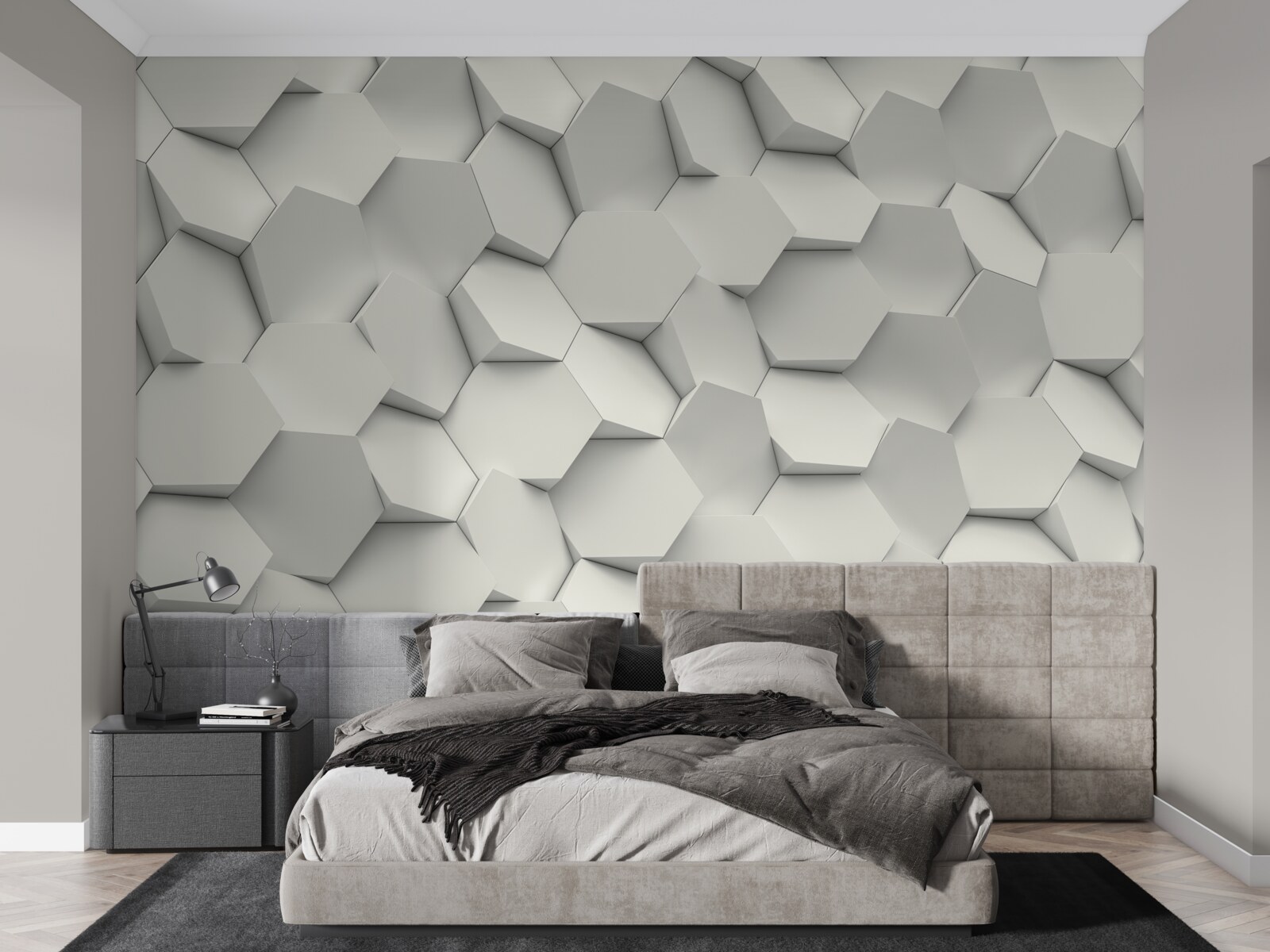 Fotobehang de zeshoeken draaien in verschillende richtingen