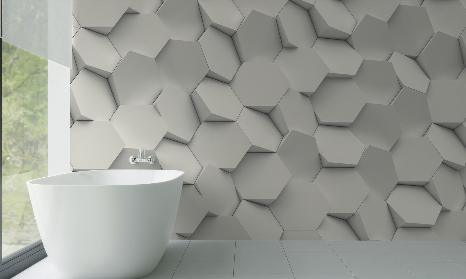 Fotobehang de zeshoeken draaien in verschillende richtingen