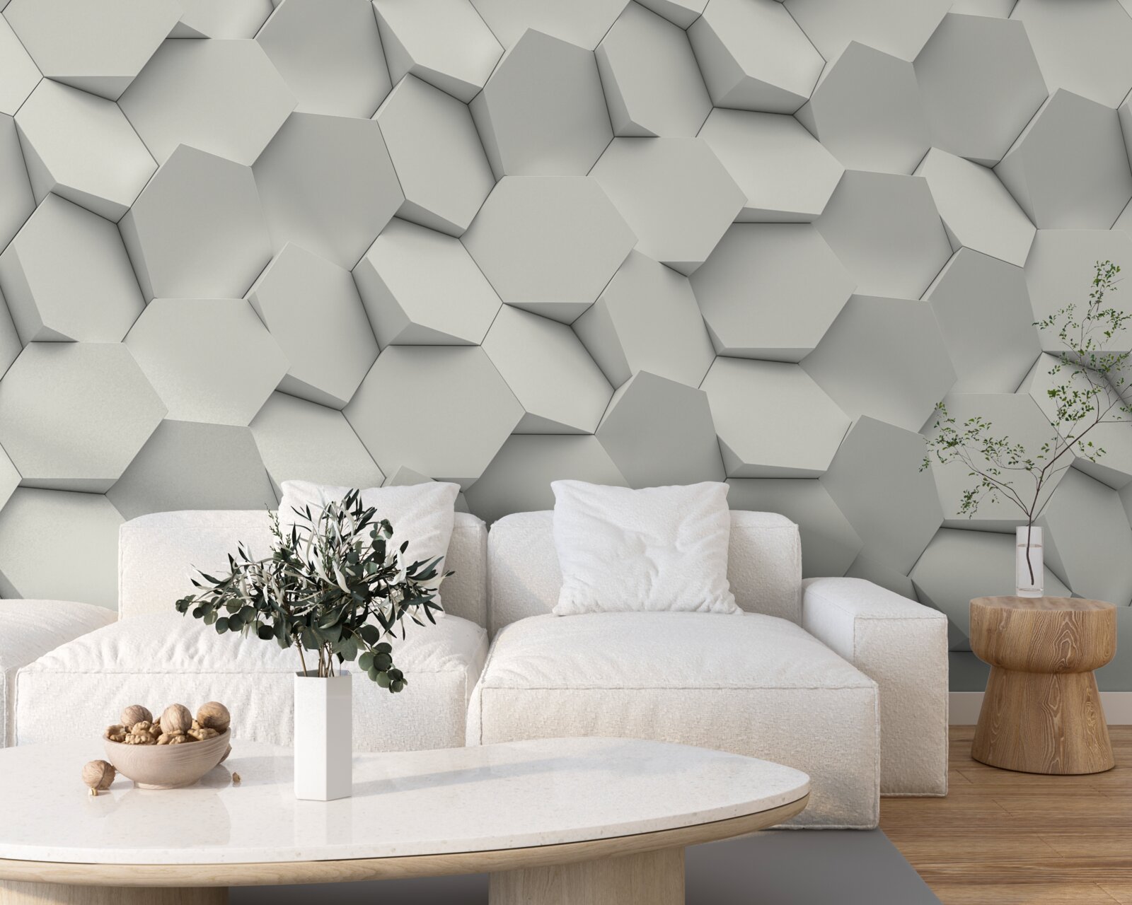 Fotobehang de zeshoeken draaien in verschillende richtingen