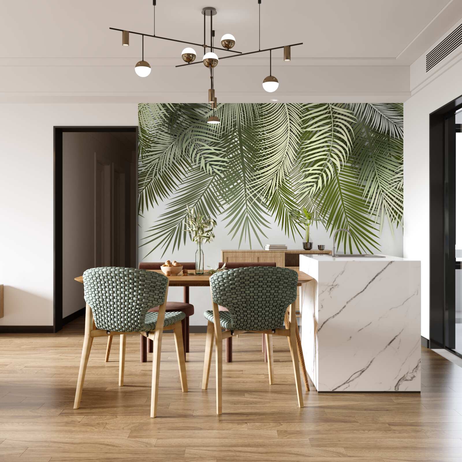 Fotobehang varen met groene schaduw, hangend