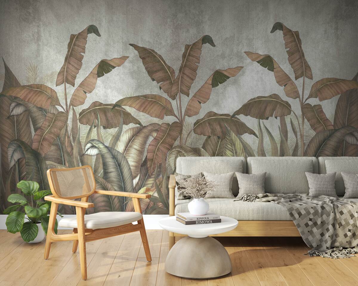 Fotobehang verwelkte varenbladeren