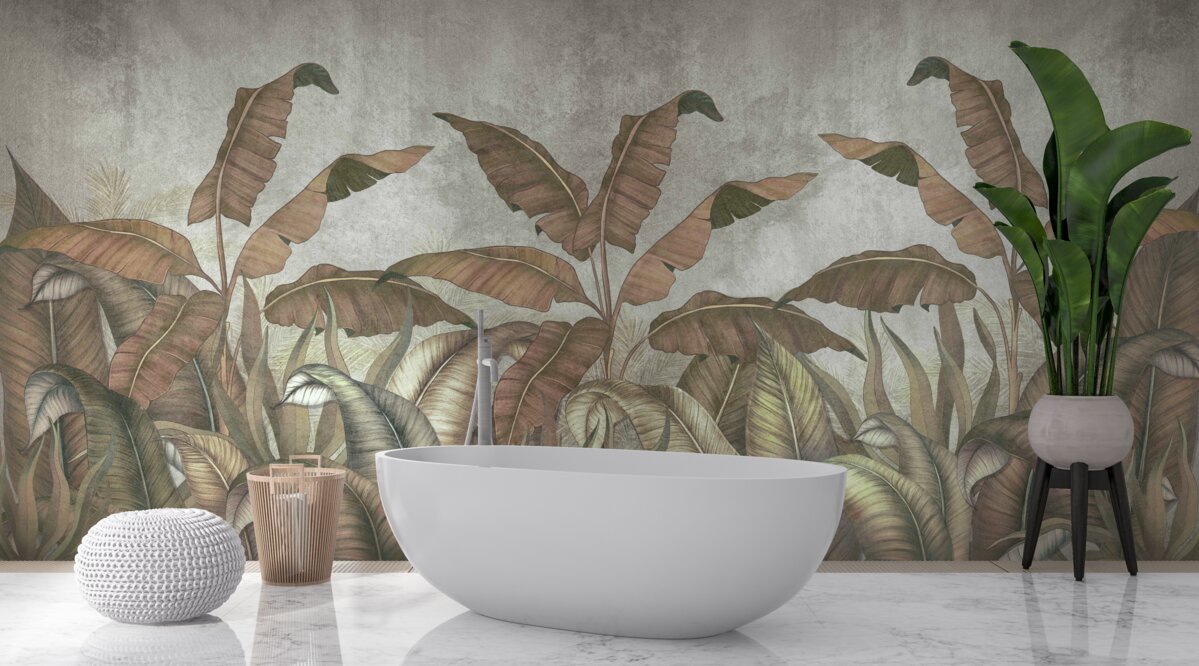 Fotobehang verwelkte varenbladeren