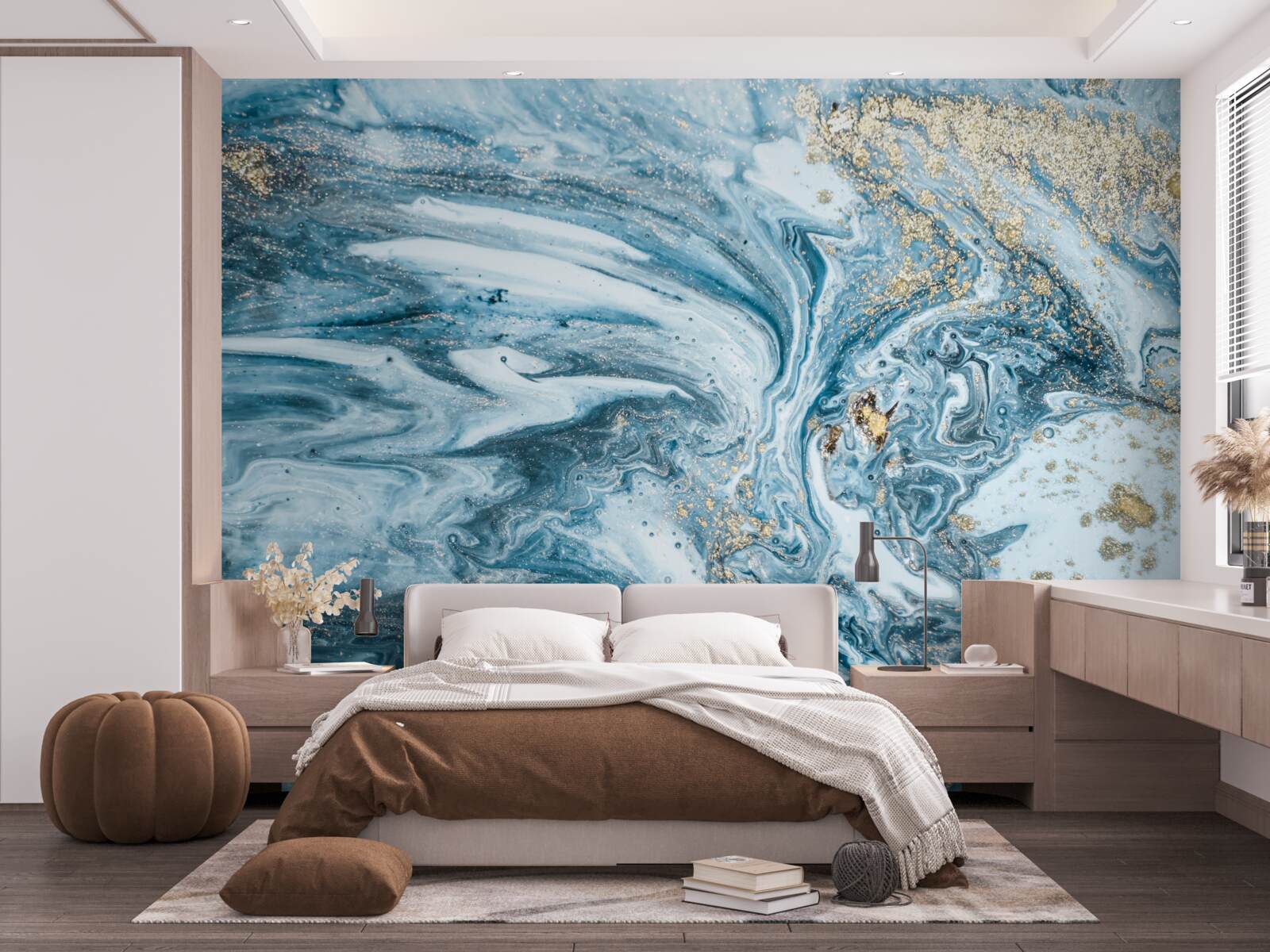 Fotobehang turkse blauwe vloeistof