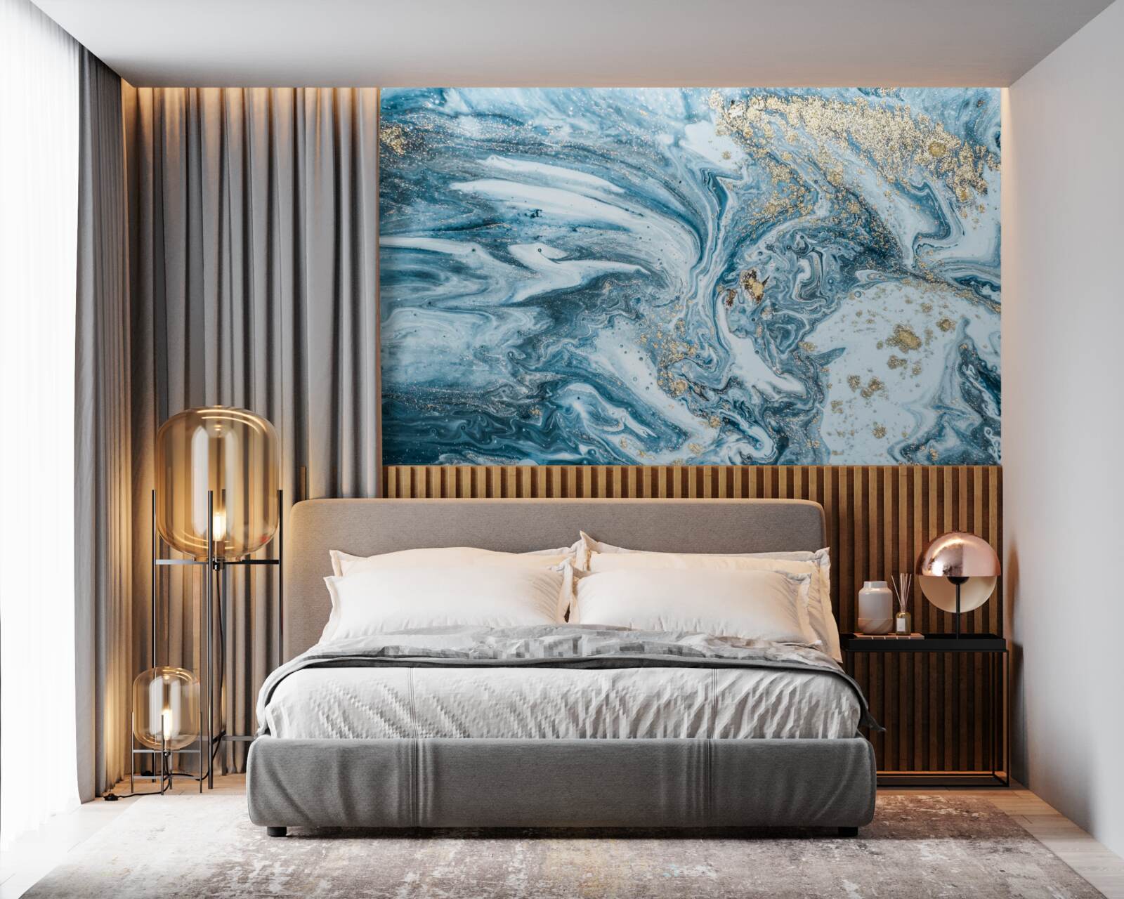 Fotobehang turkse blauwe vloeistof