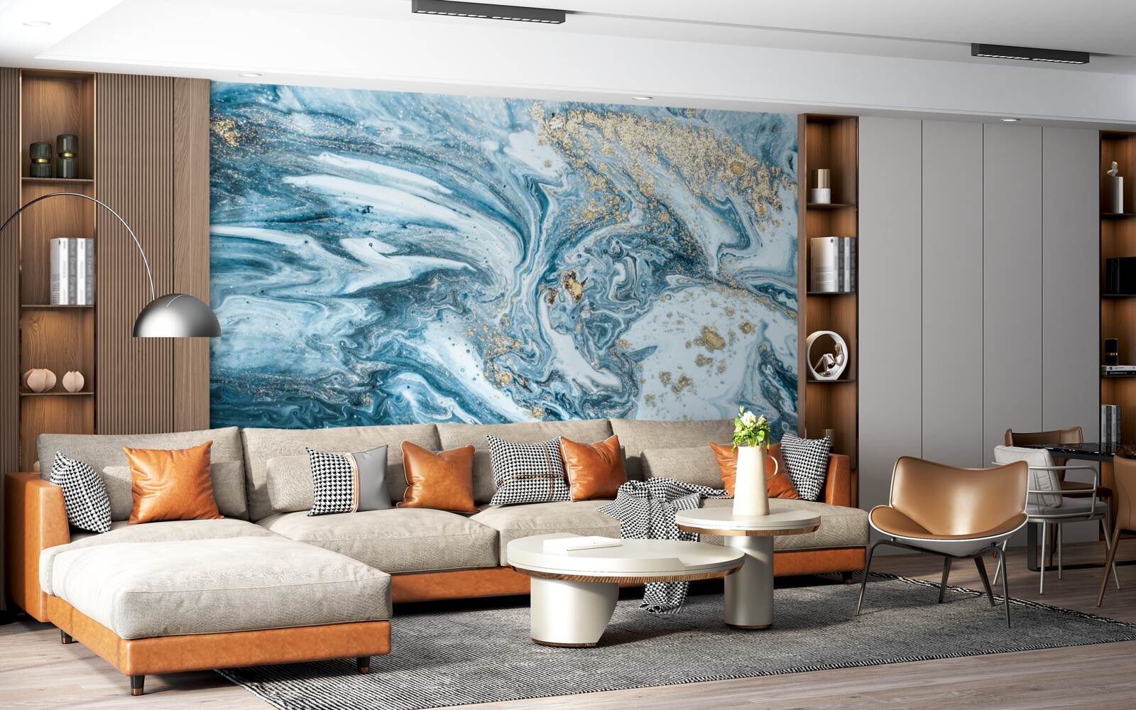 Fotobehang turkse blauwe vloeistof