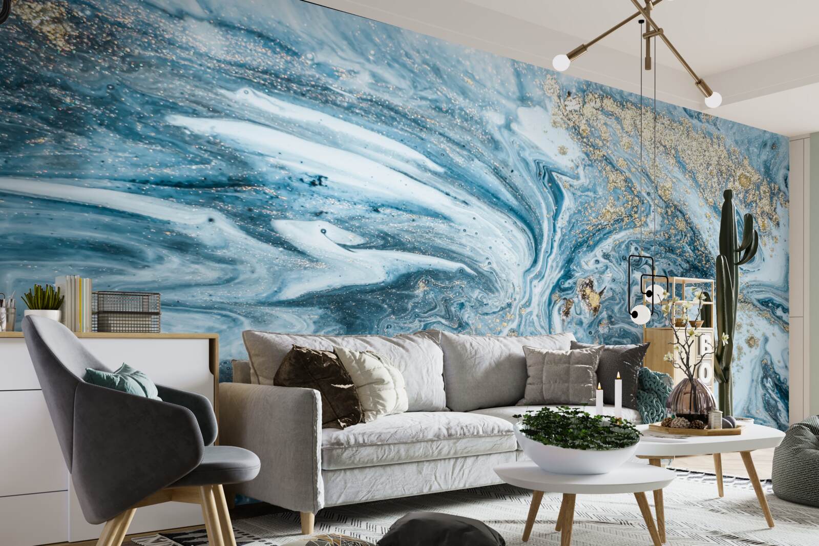 Fotobehang turkse blauwe vloeistof