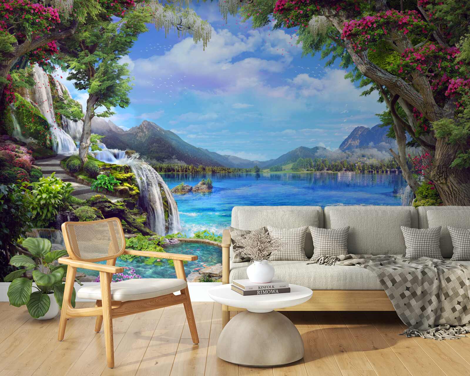 Fotobehang oase in de bergen