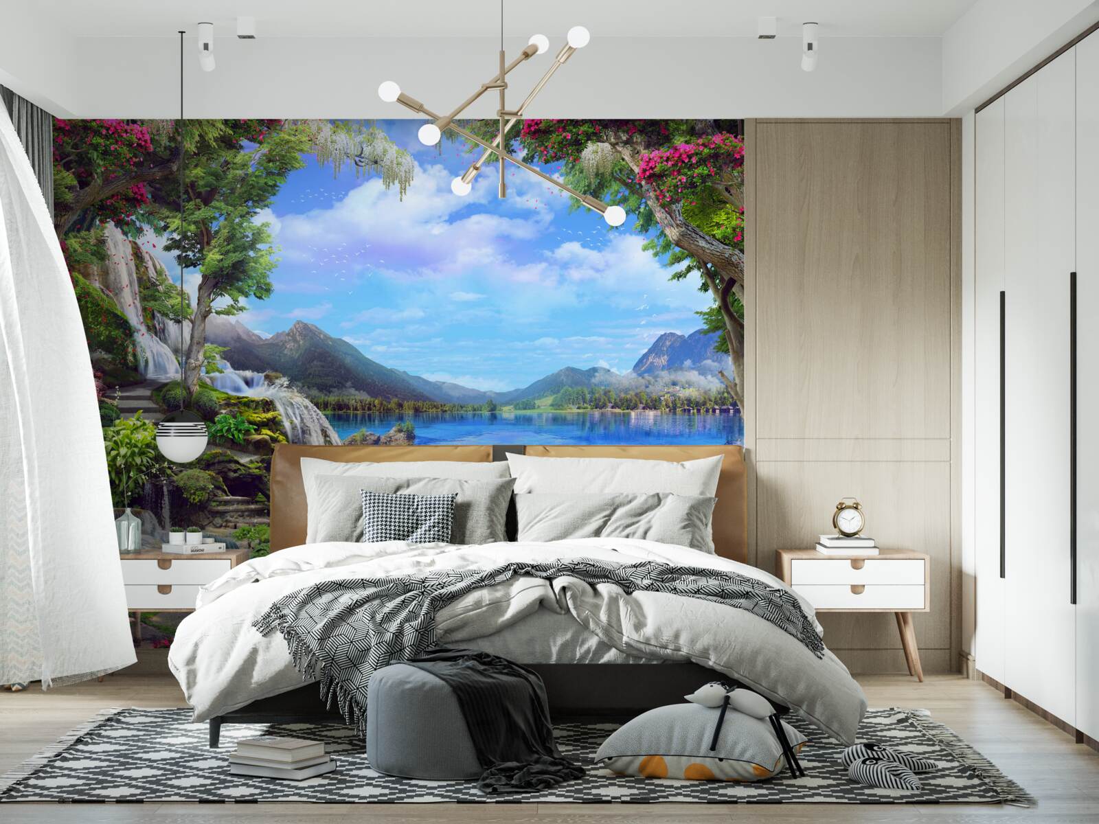 Fotobehang oase in de bergen