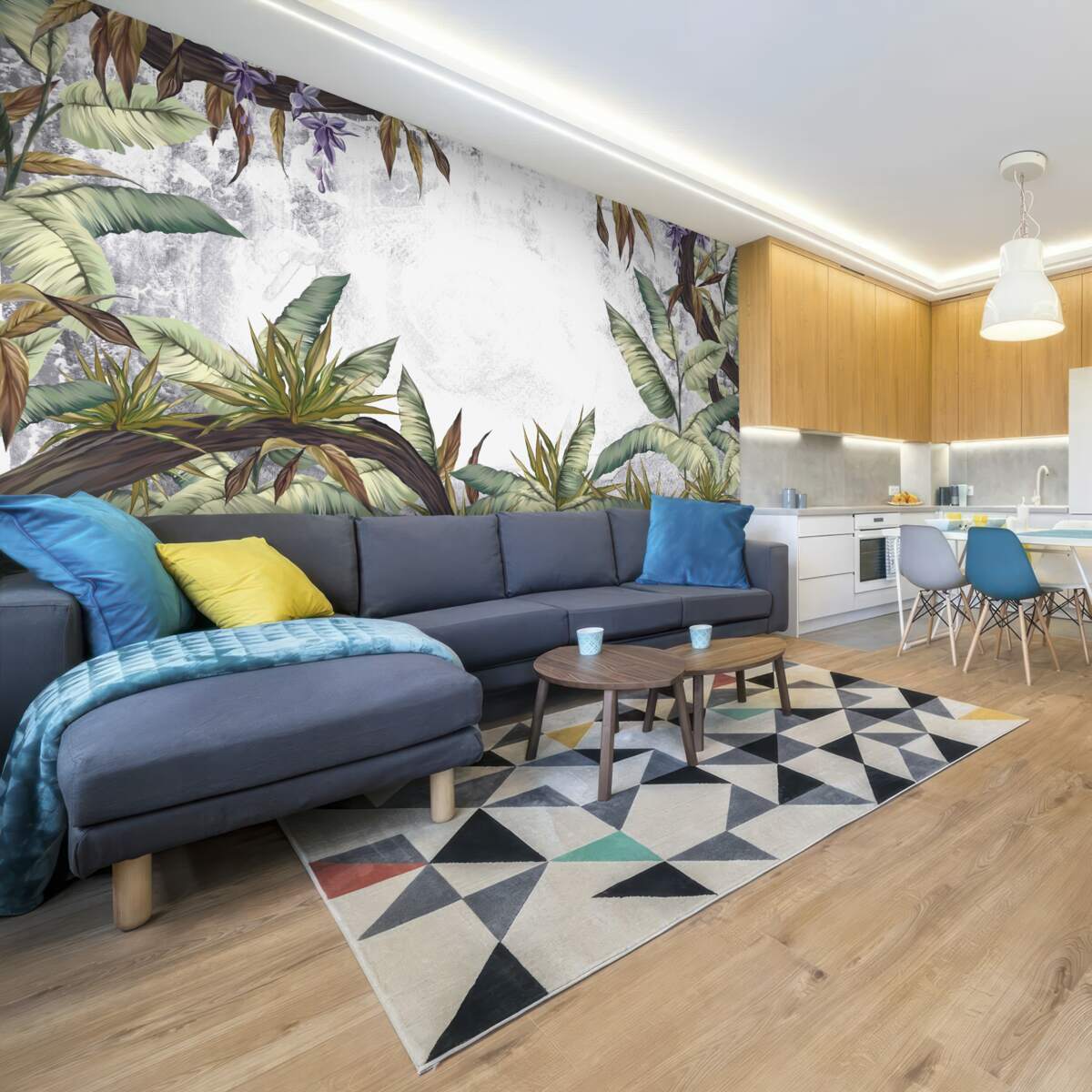 Fotobehang de bladeren van tropische flora zijn groen