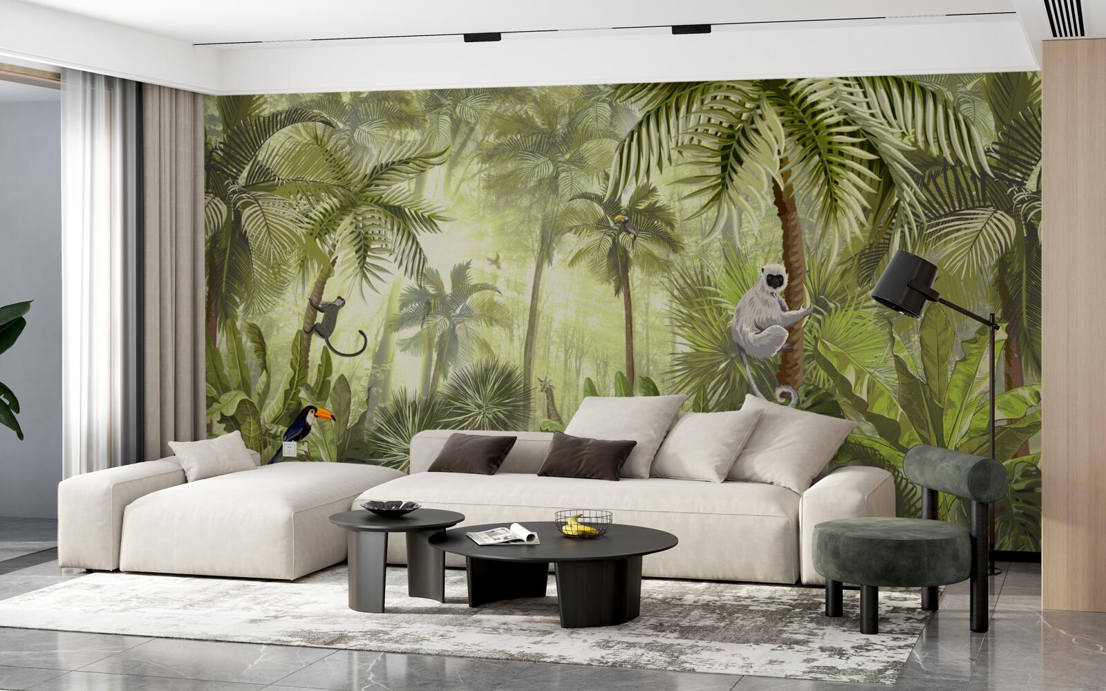 Fotobehang ochtendmist in tropische gebieden