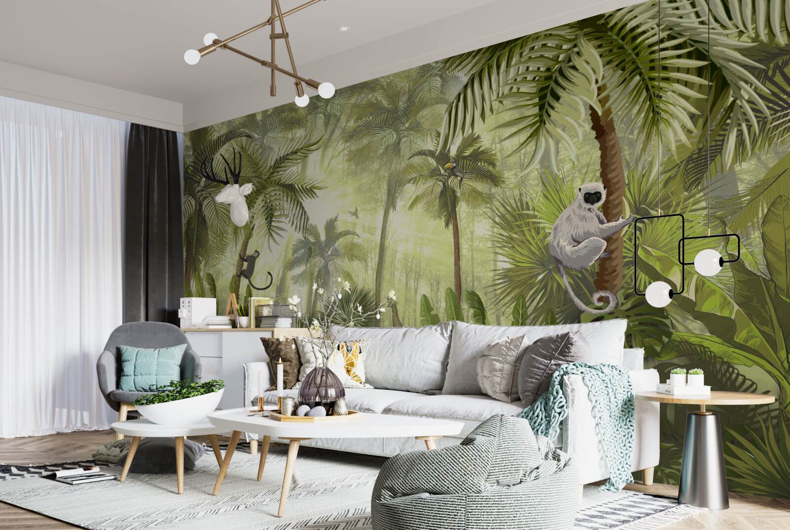 Fotobehang ochtendmist in tropische gebieden