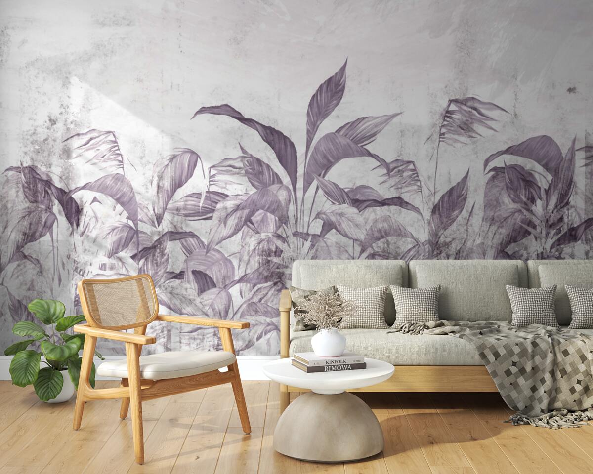 Fotobehang tropische flora en vegetatie tijdens zware regens