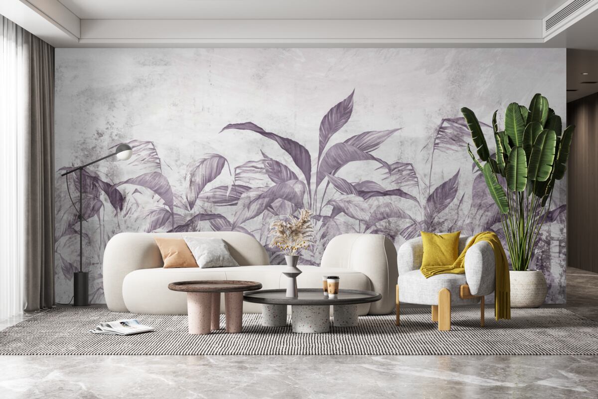 Fotobehang tropische flora en vegetatie tijdens zware regens