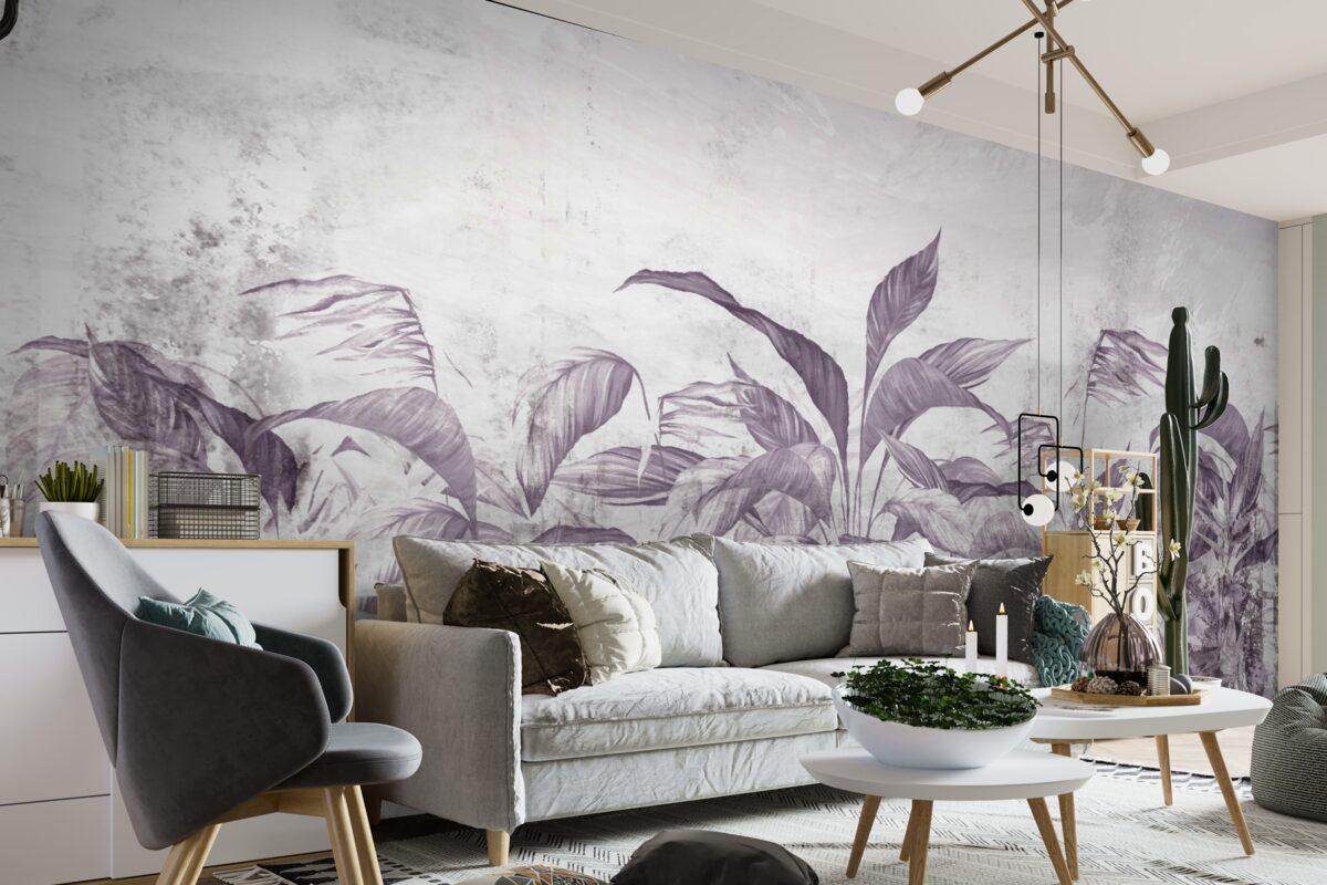 Fotobehang tropische flora en vegetatie tijdens zware regens