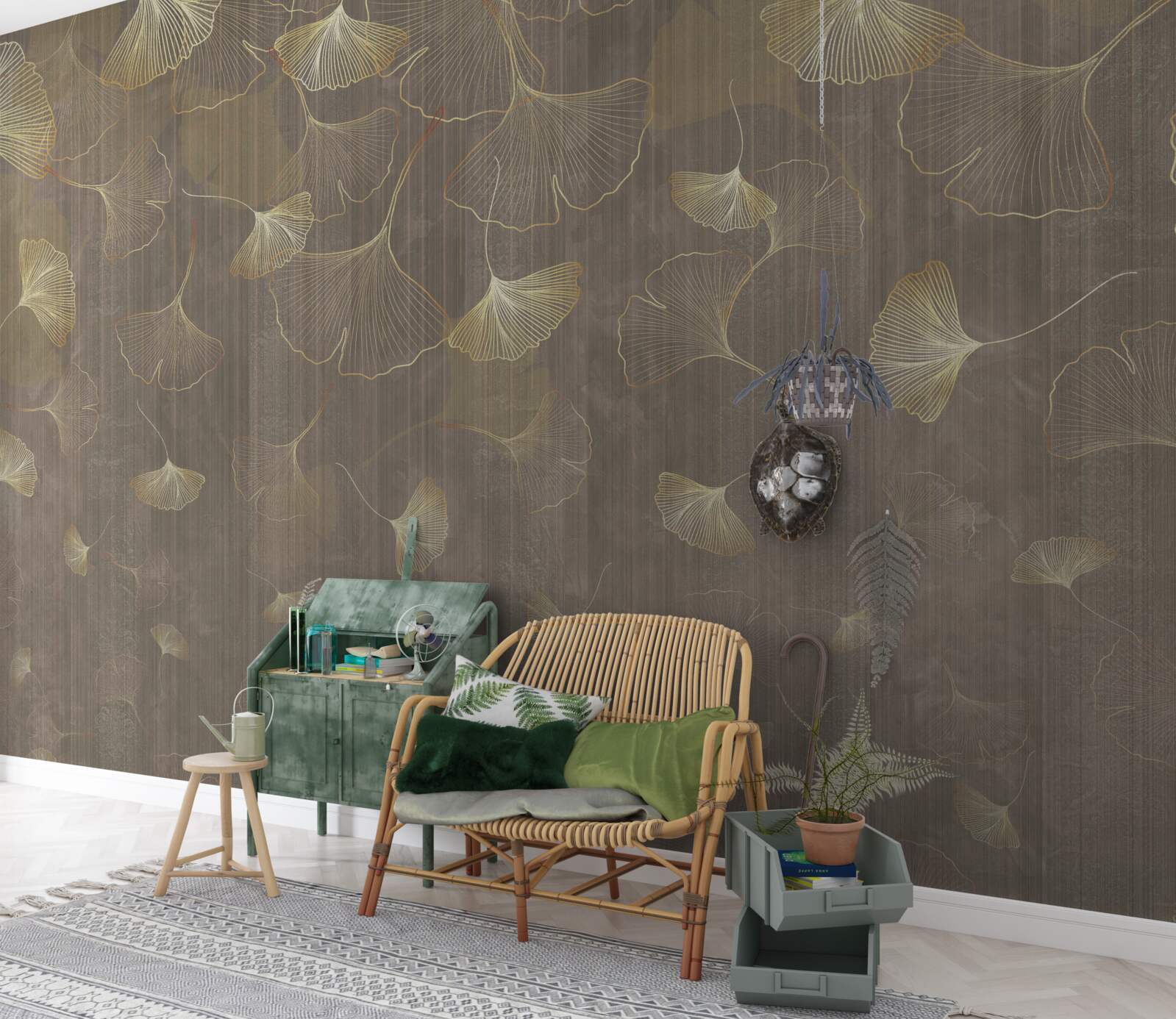 Fotobehang bloemblaadjes die uit de lucht vallen