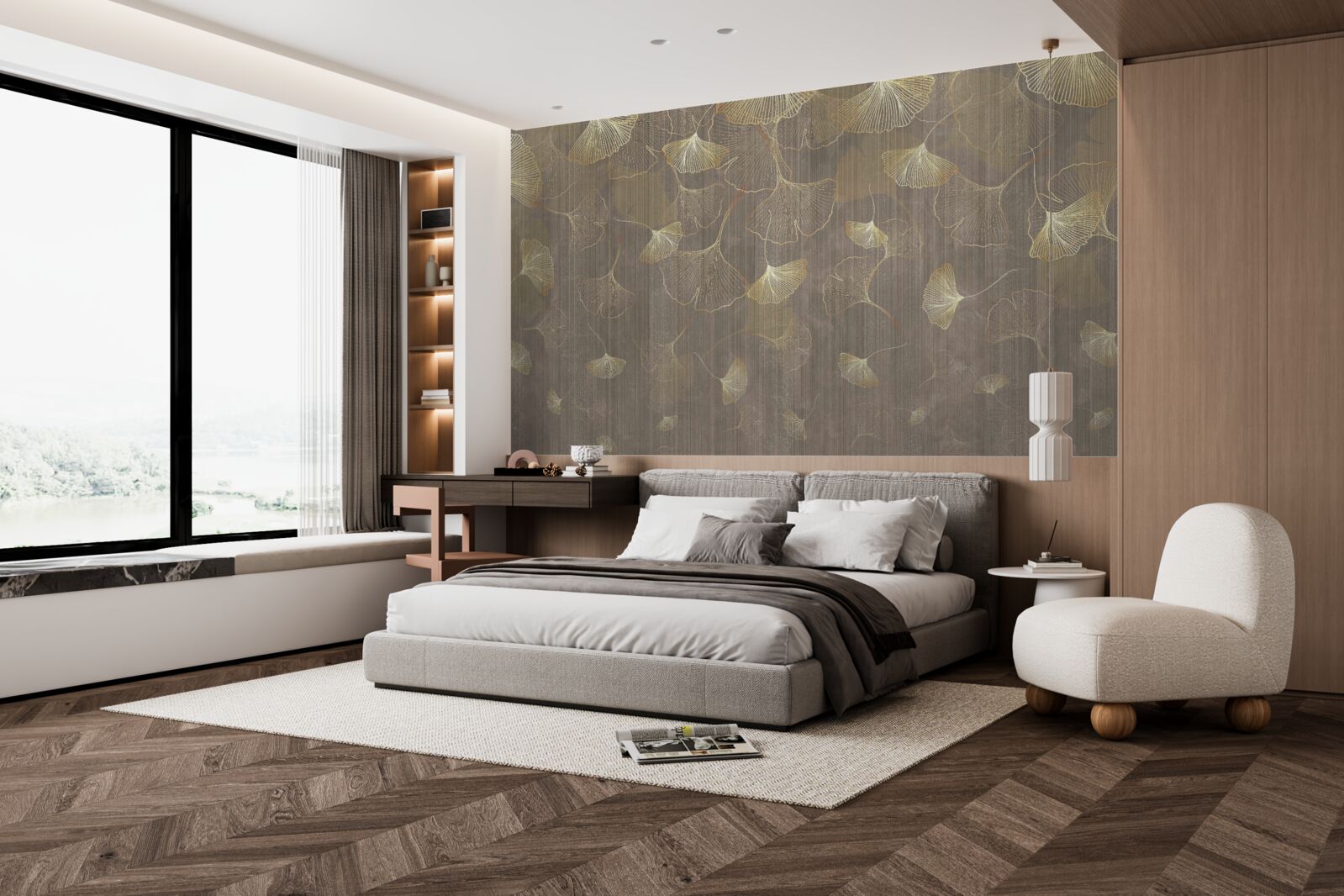 Fotobehang bloemblaadjes die uit de lucht vallen