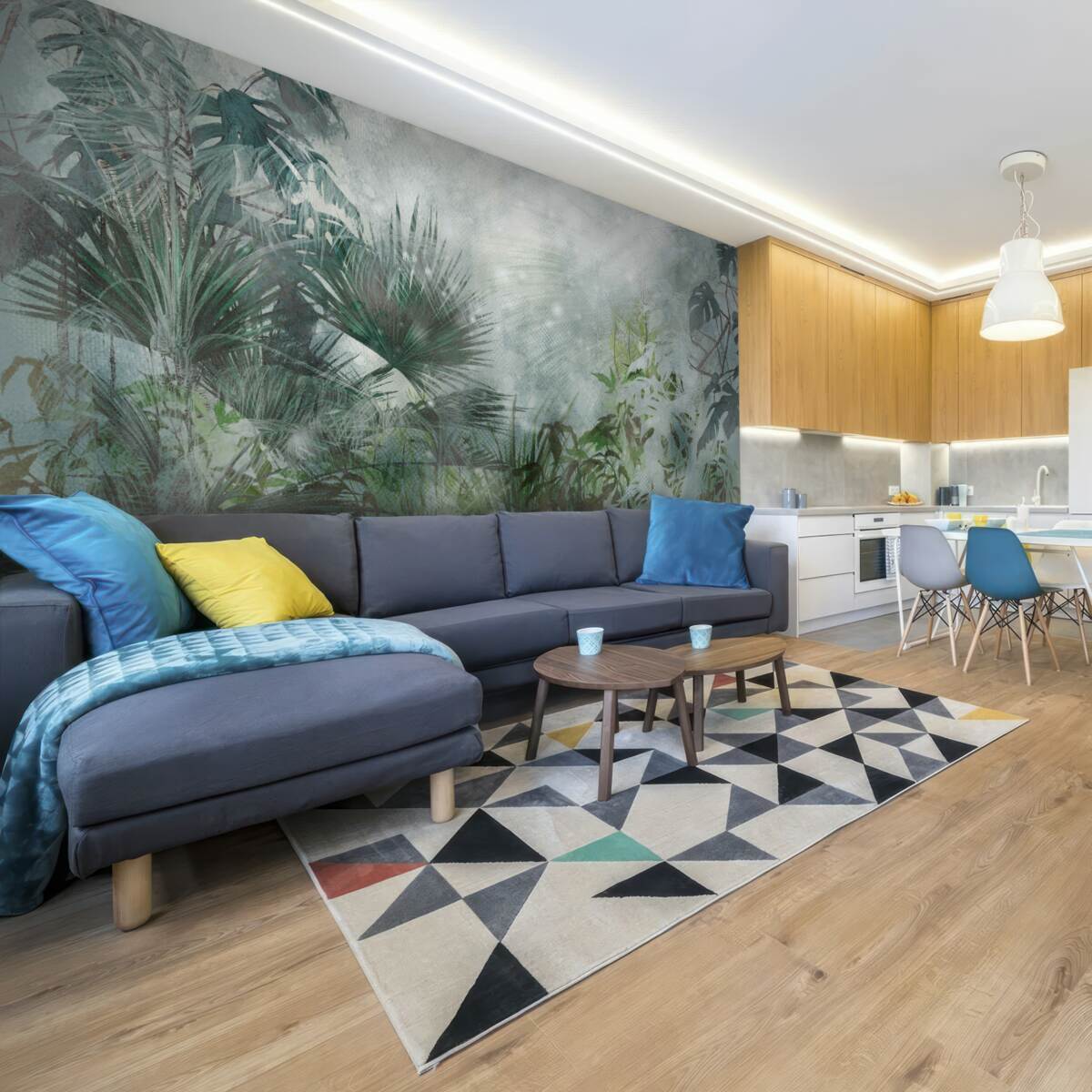 Fotobehang tropische ochtend op in mist gehuld water