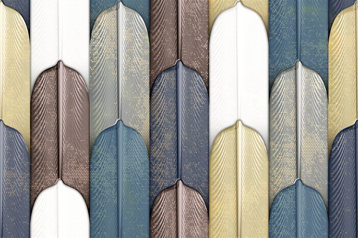 Fotobehang een bos bezaaid met herfstbladeren