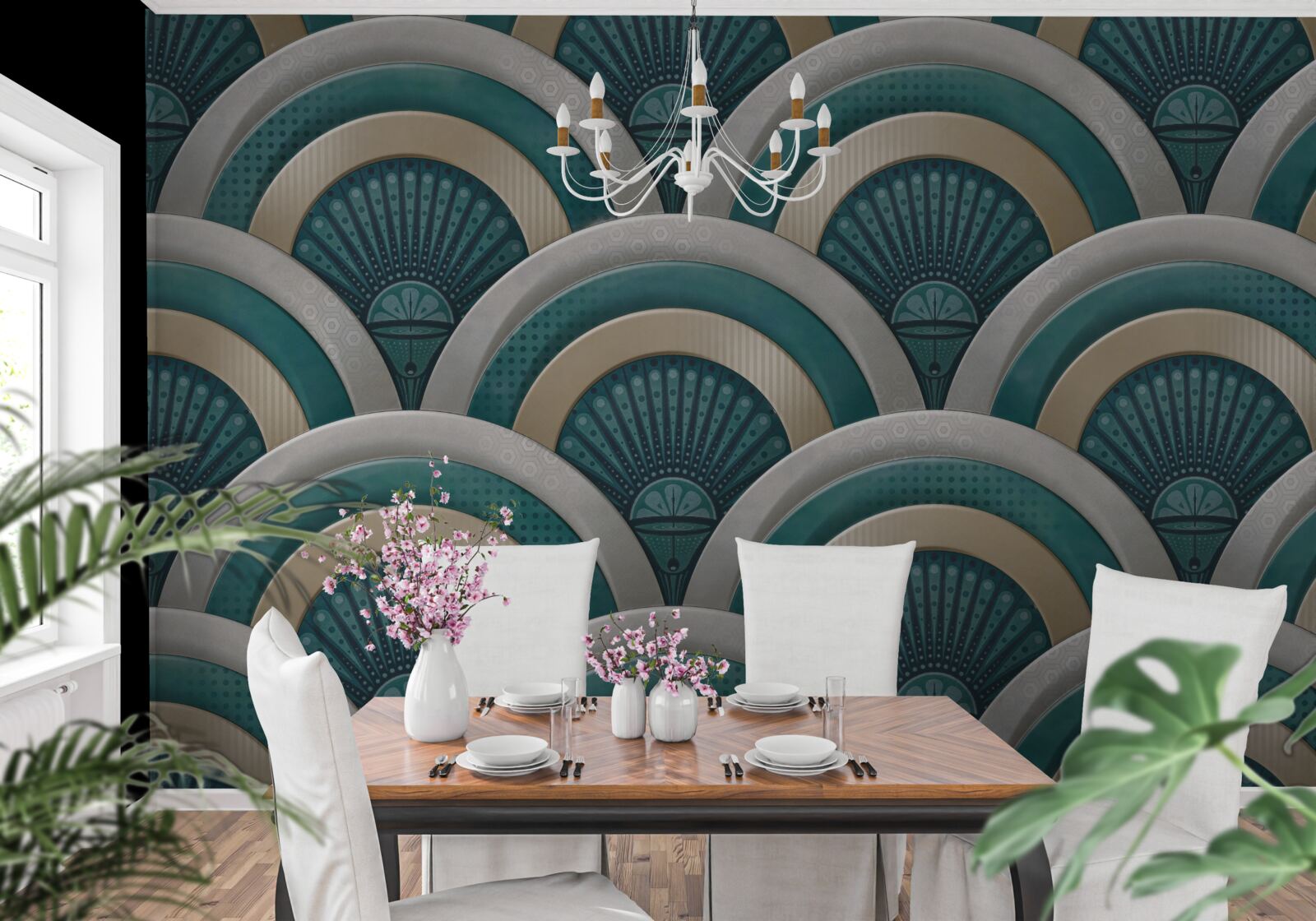 Fotobehang abstractie van luide zeegolven