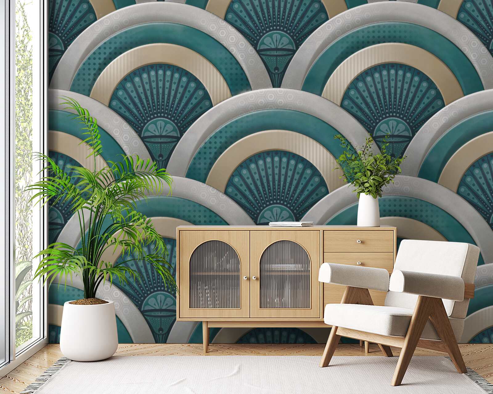 Fotobehang abstractie van luide zeegolven