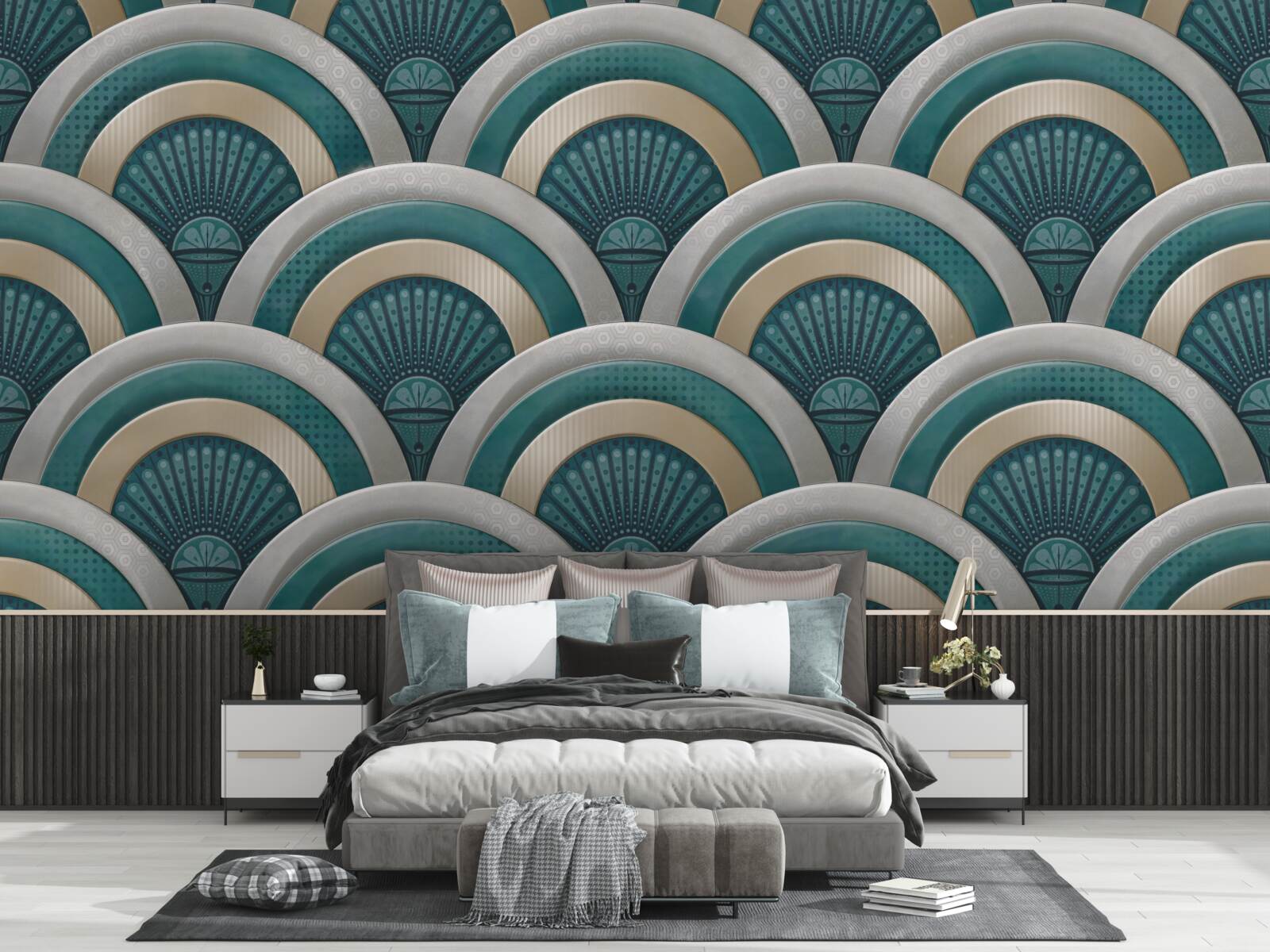 Fotobehang abstractie van luide zeegolven