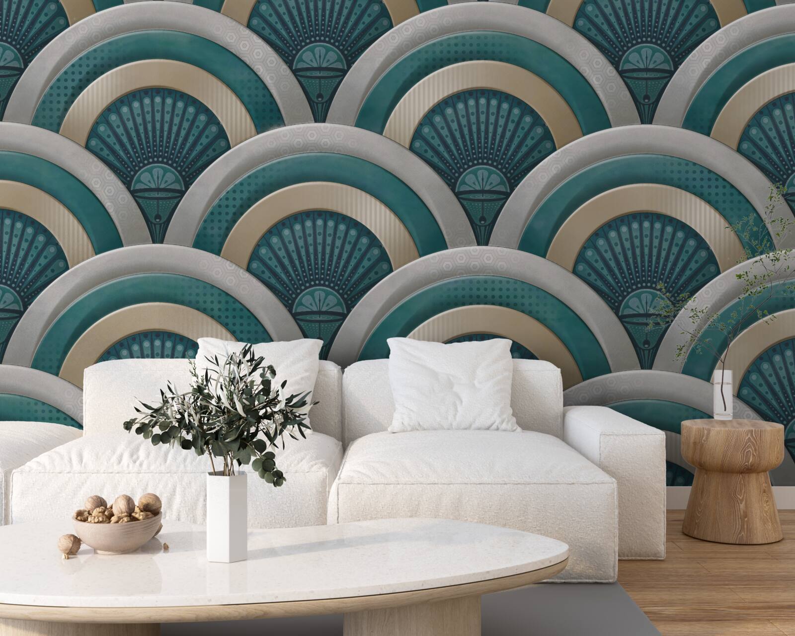 Fotobehang abstractie van luide zeegolven