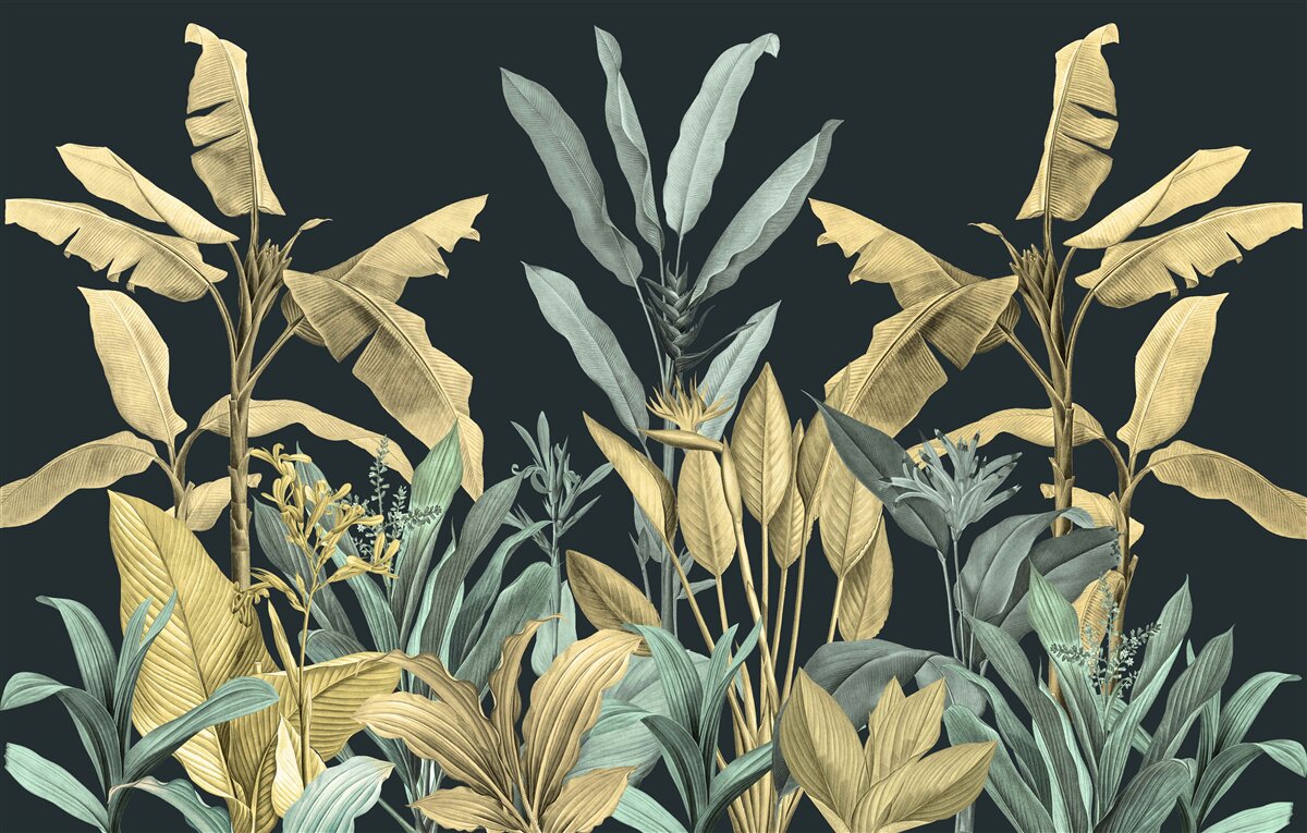 Fotobehang rijke kleuren van tropische planten