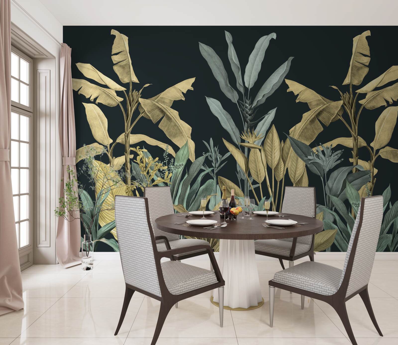 Fotobehang rijke kleuren van tropische planten