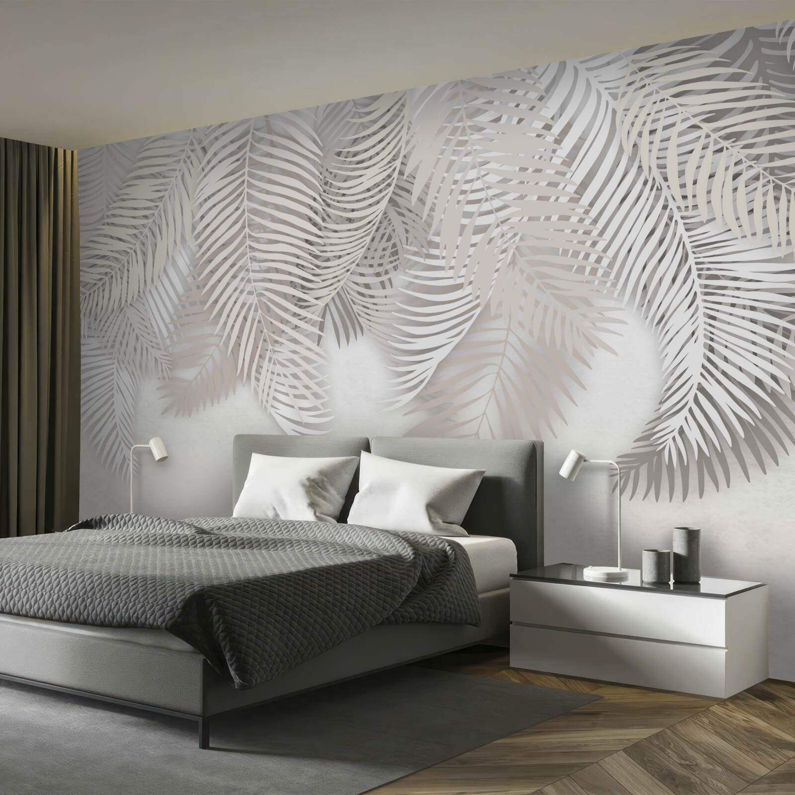 Fotobehang palmbladeren hangend