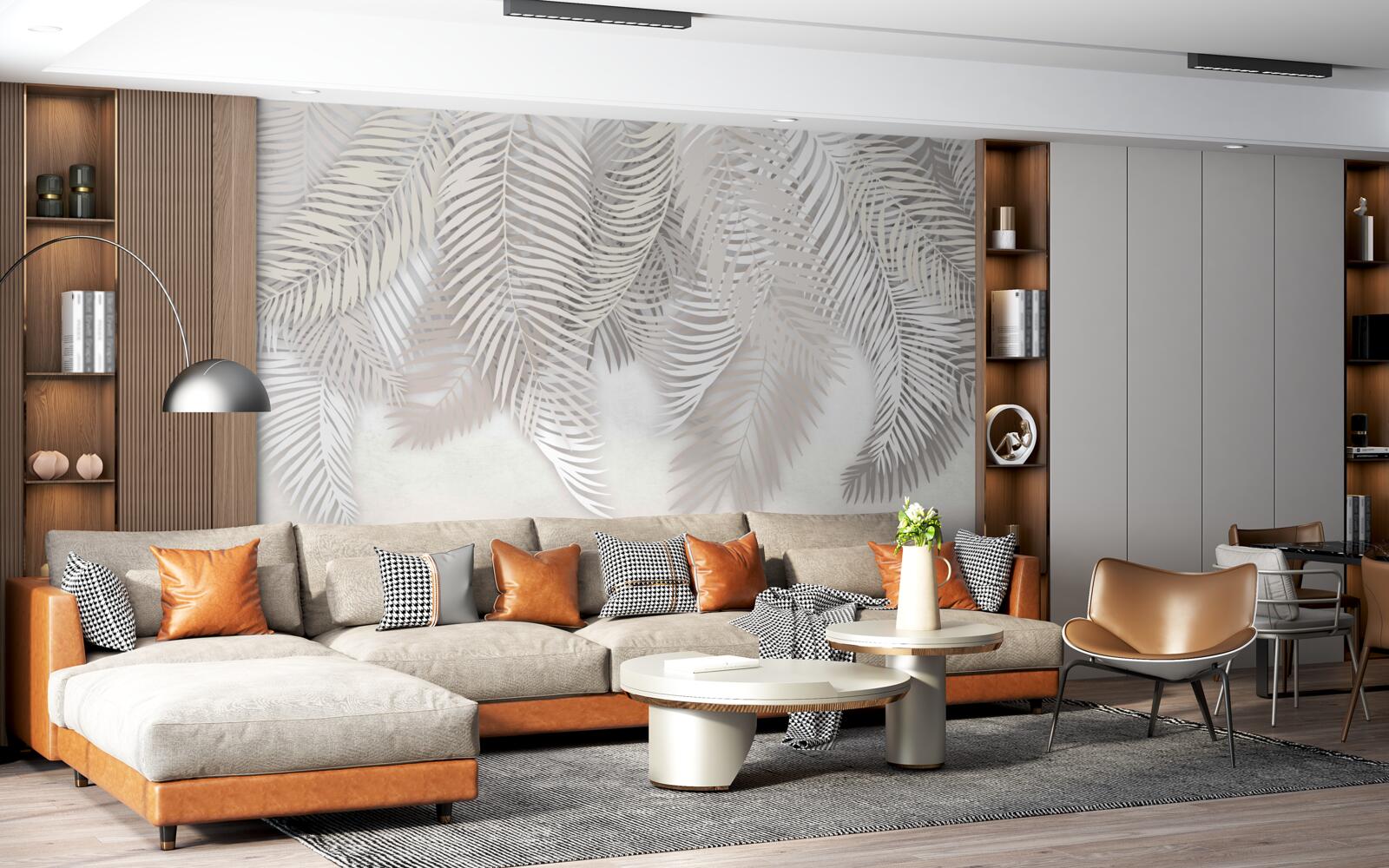 Fotobehang palmbladeren hangend