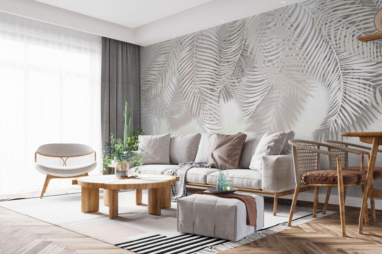 Fotobehang palmbladeren hangend