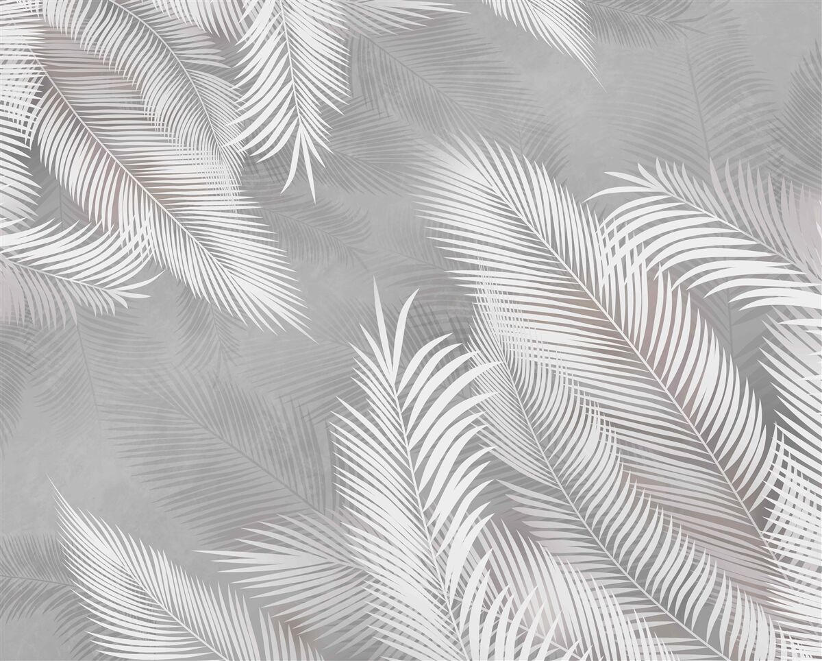 Fotobehang heldere bladeren lijken op veren