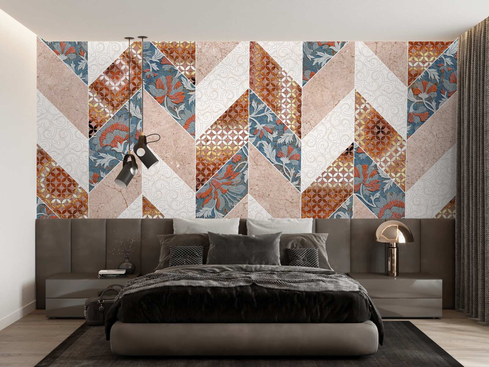 Fotobehang geometrische vormen in spiegelbeeld