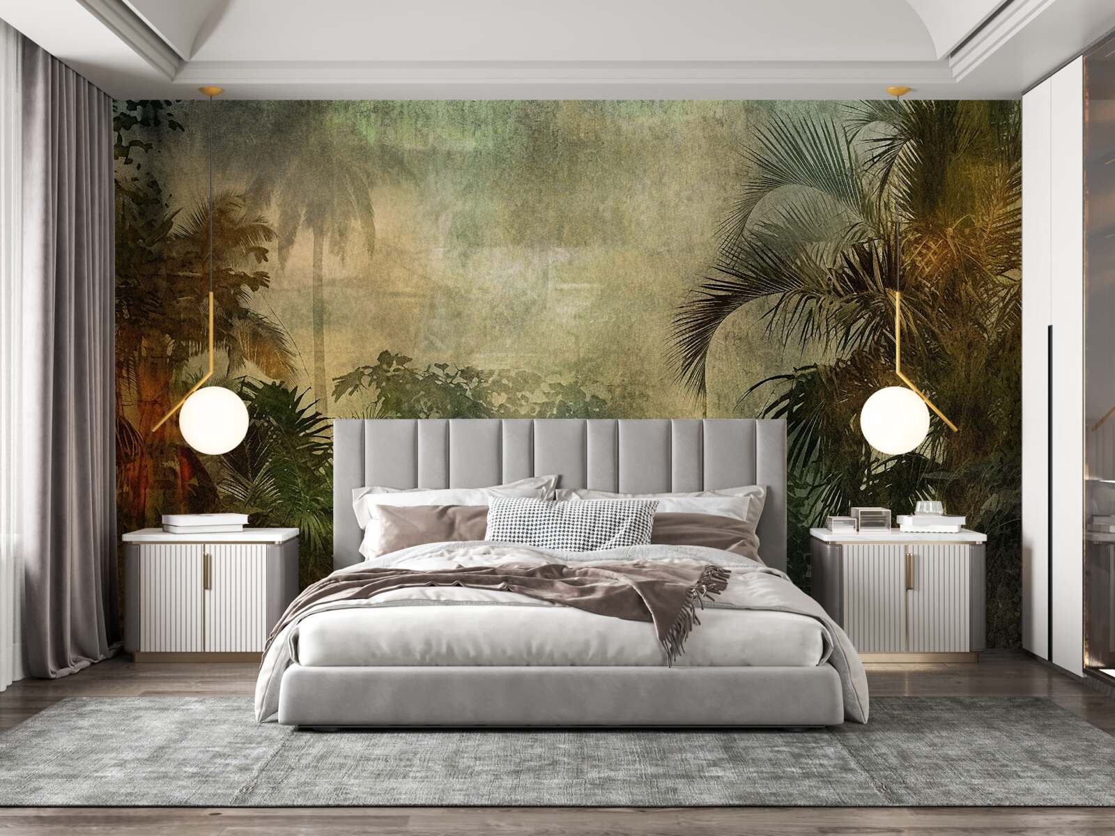 Fotobehang weelderige flora in tropische bossen