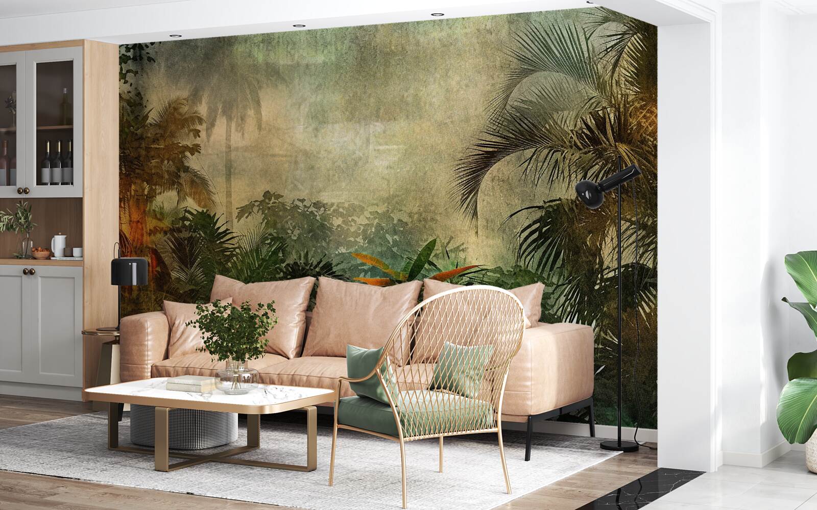 Fotobehang weelderige flora in tropische bossen