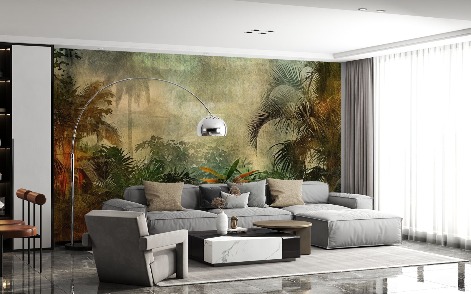 Fotobehang weelderige flora in tropische bossen