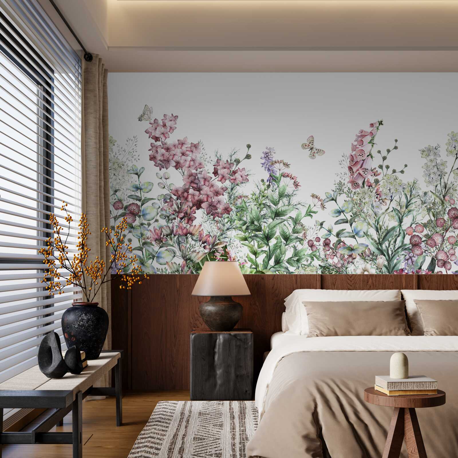 Fotobehang een weideveld, een lust voor het oog met zijn heldere kleuren