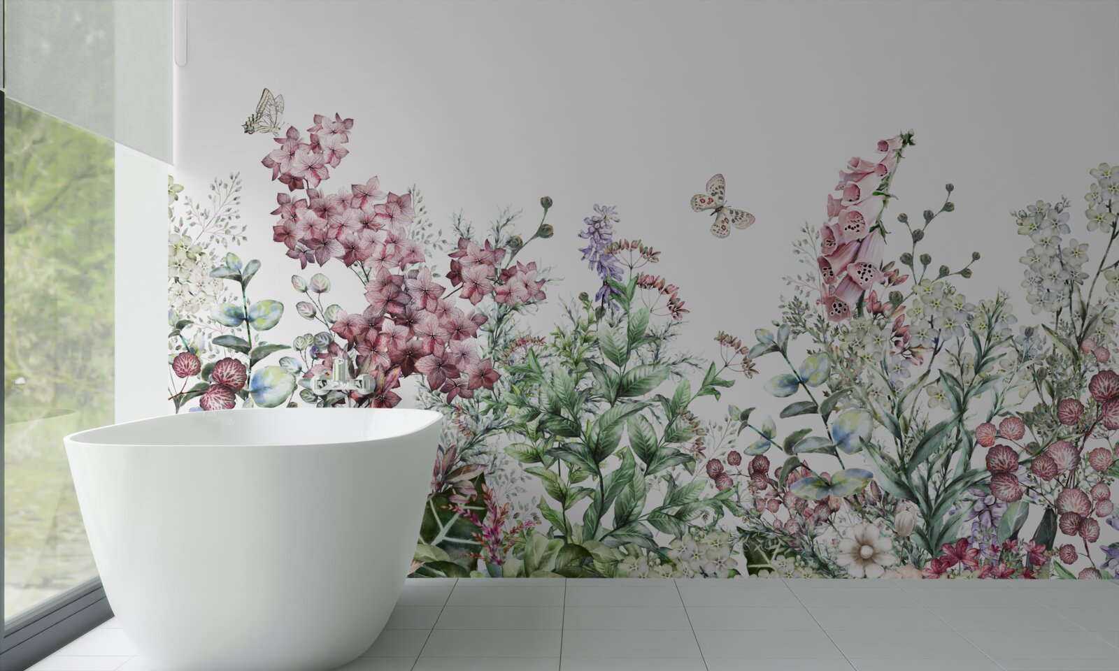 Fotobehang een weideveld, een lust voor het oog met zijn heldere kleuren