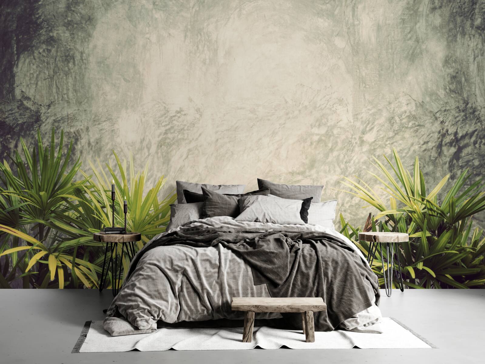 Fotobehang een mistige deken omhult de groene planten in de jungle