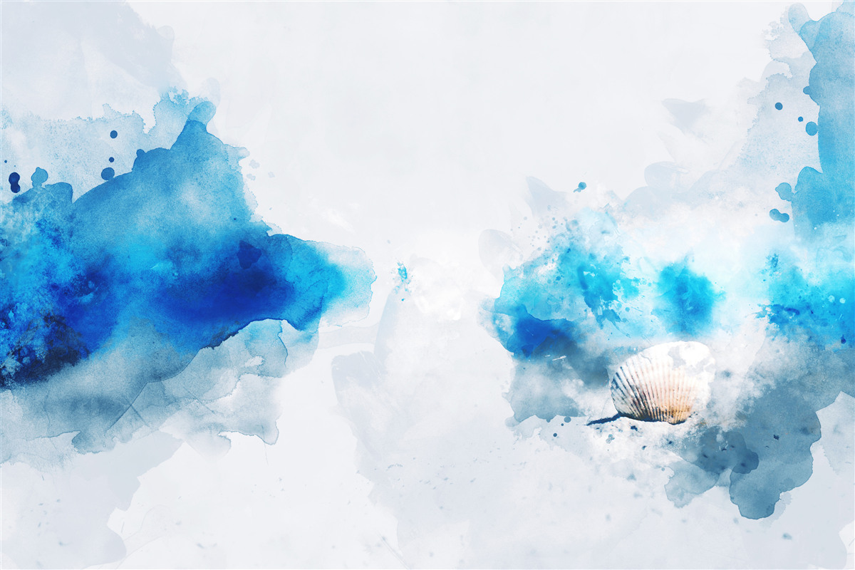 Fotobehang lichte vlek blauw op licht canvas