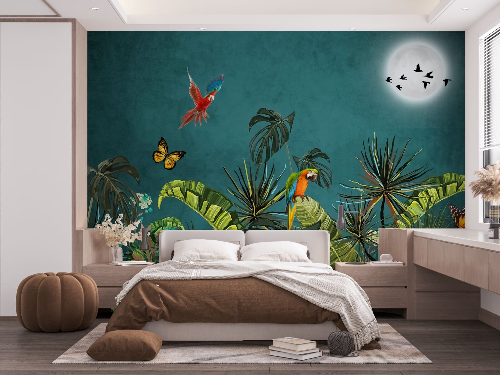 Fotobehang tropisch woud onder de dekking van de duisternis