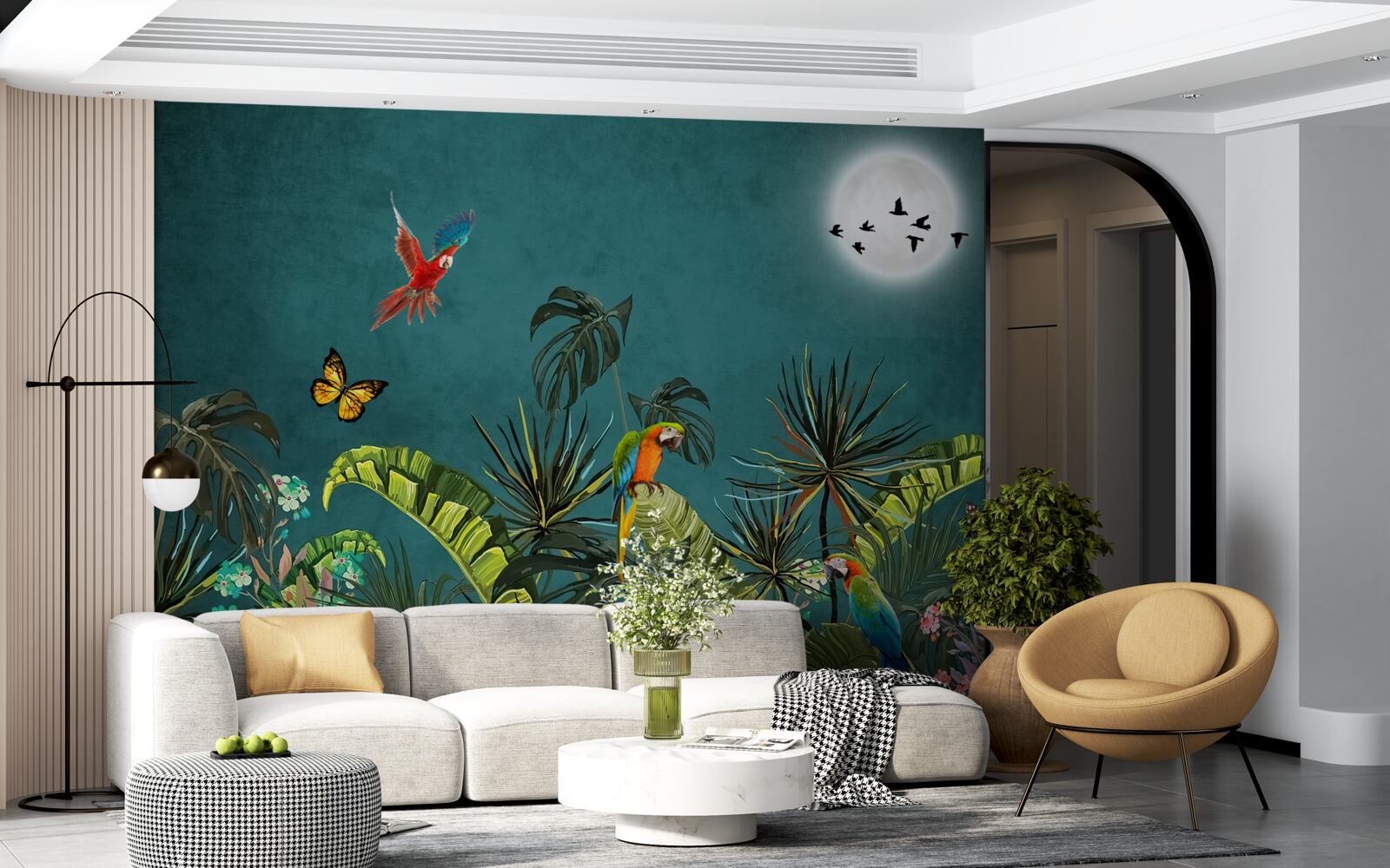 Fotobehang tropisch woud onder de dekking van de duisternis