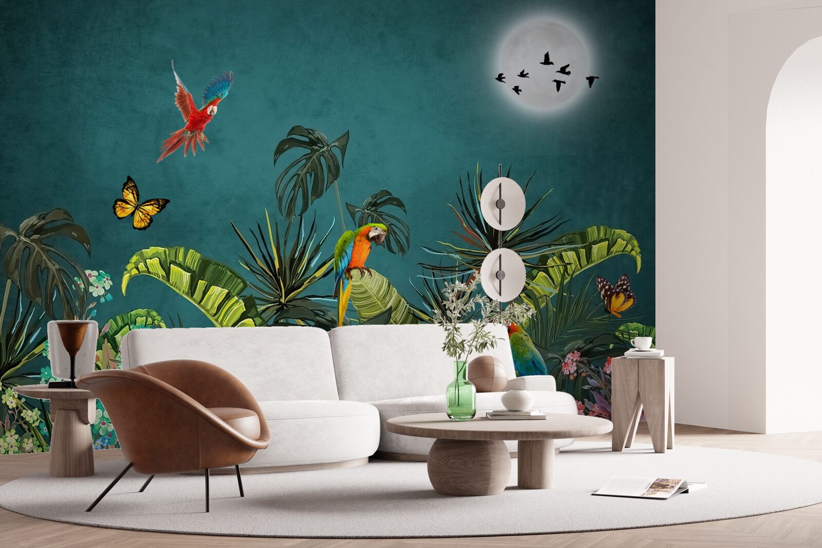 Fotobehang tropisch woud onder de dekking van de duisternis