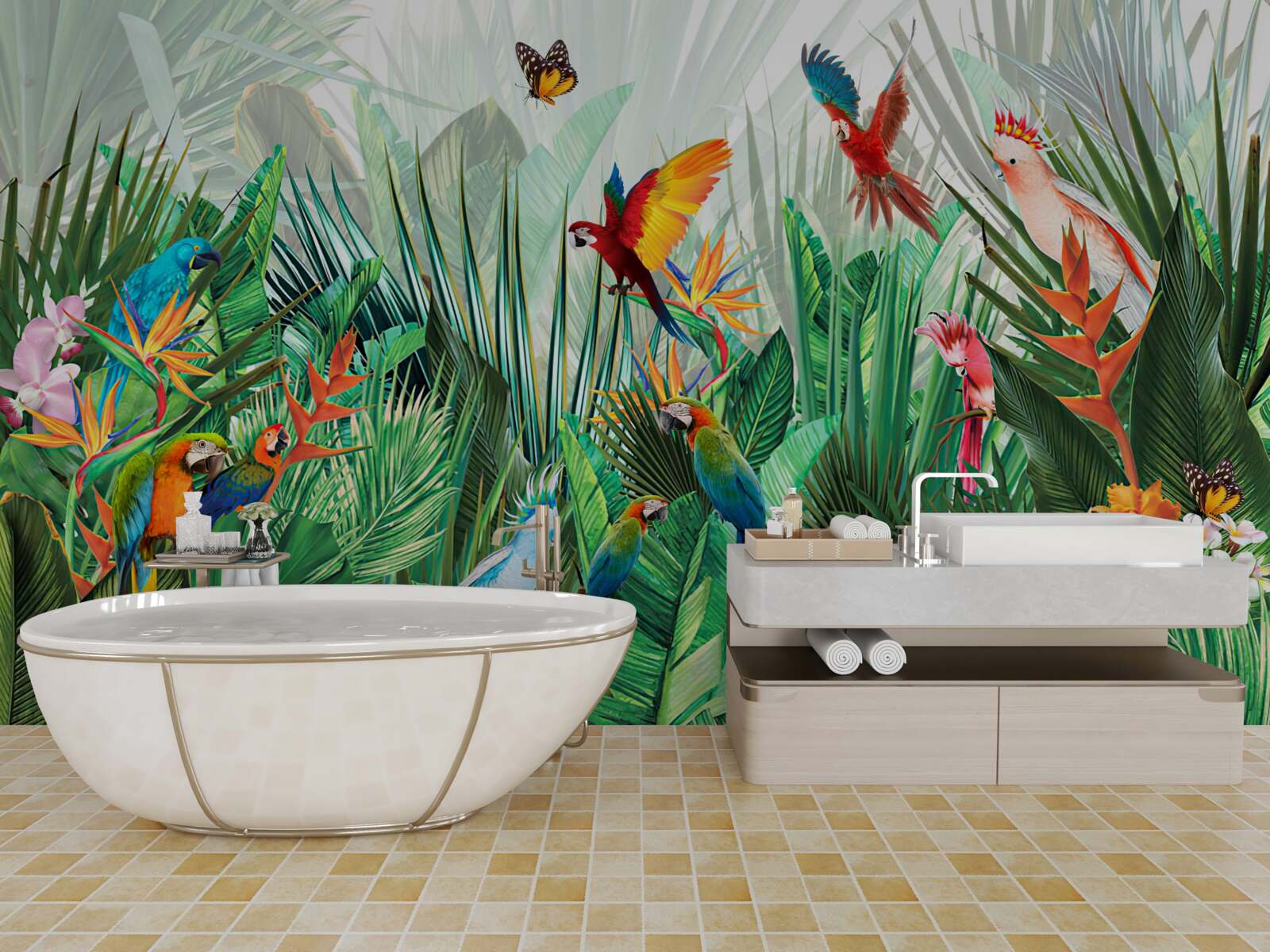 Fotobehang junglebewoners