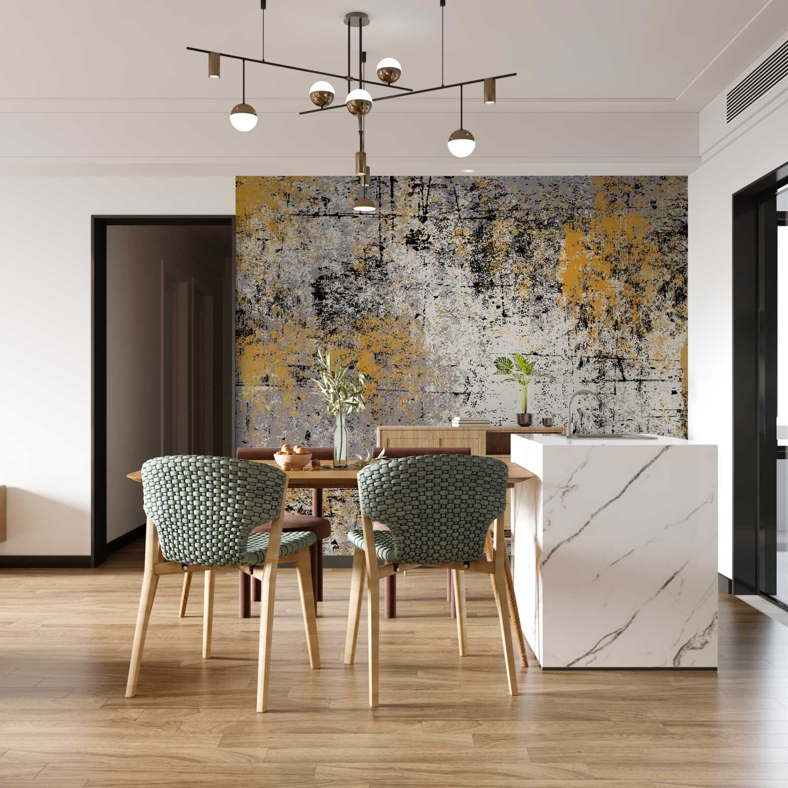 Fotobehang abstractie op een kalme herfstkust