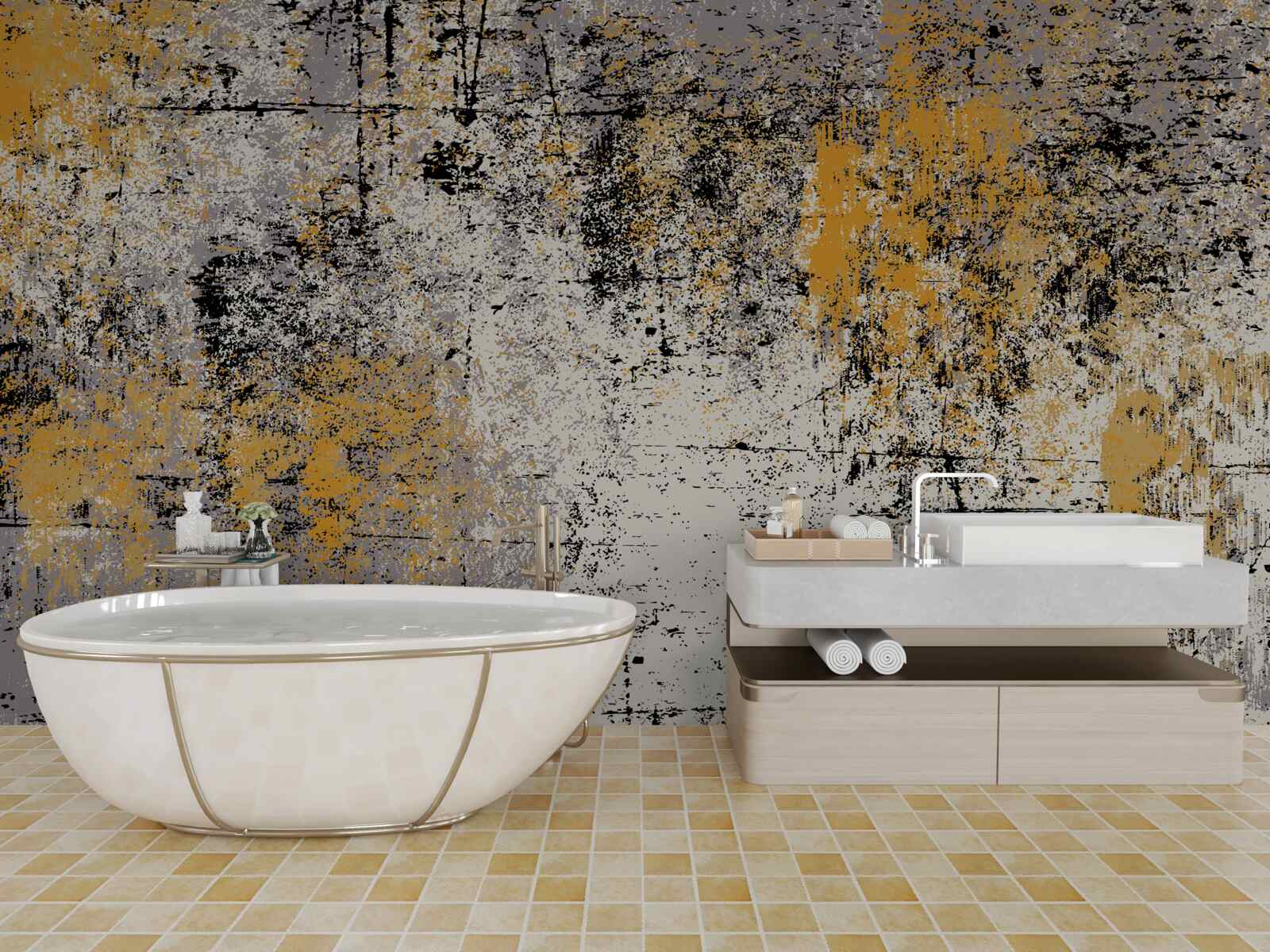 Fotobehang abstractie op een kalme herfstkust