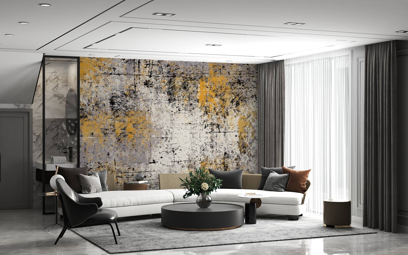 Fotobehang abstractie op een kalme herfstkust