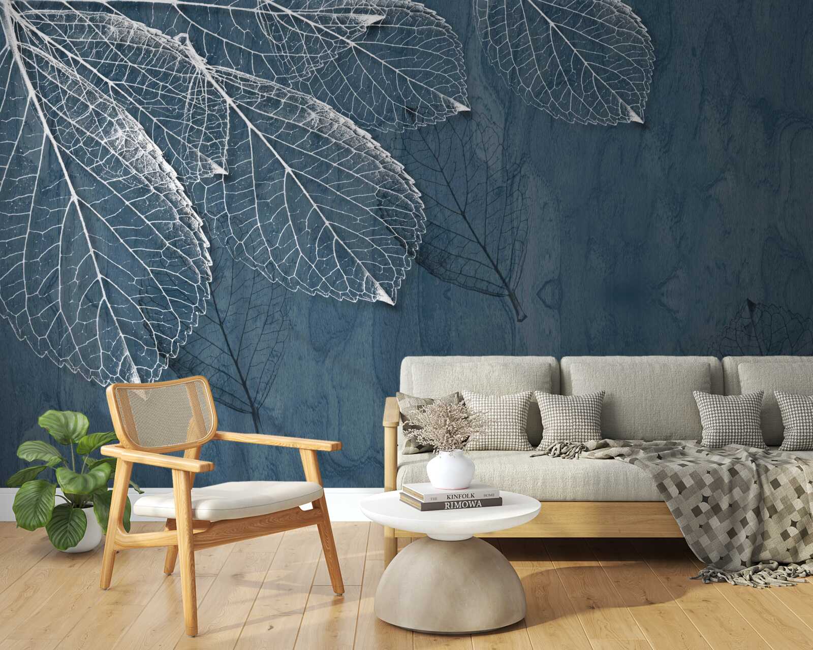 Fotobehang de bladeren zijn zo transparant als de vleugels van een vlinder